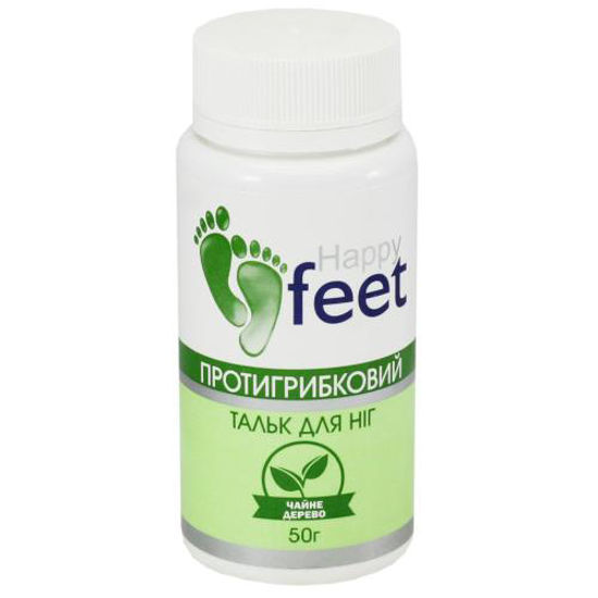 Тальк для ніг Противогрибковий Happy feet чайне дерево 50 г